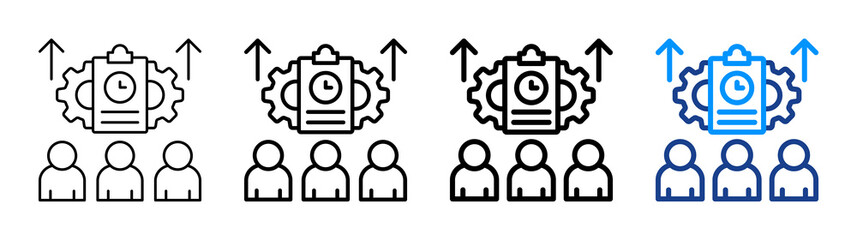 Capacity Planning Icon Different Style Outline Collection Set