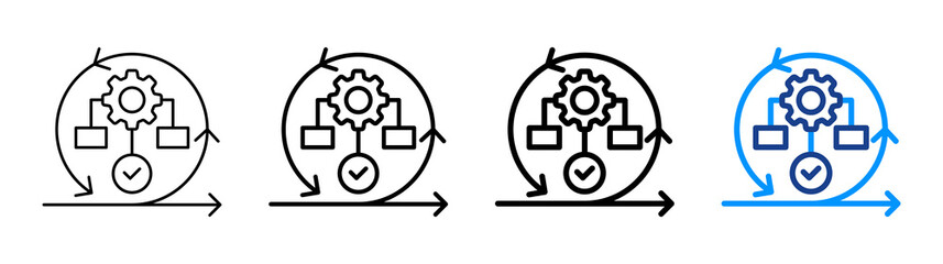 Agile Methodology Icon Different Style Outline Collection Set