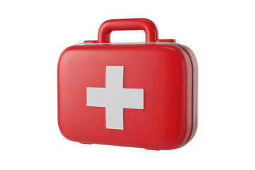 Obraz premium Red first aid kit with white cross