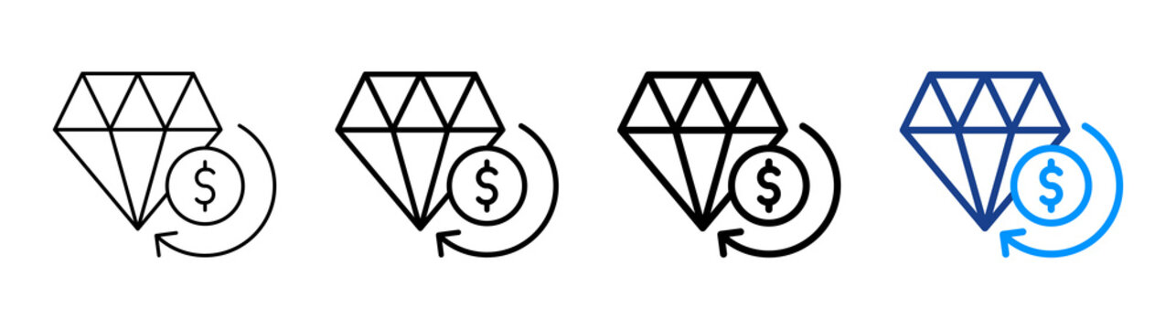 Value Stream Icon Different Style Outline Collection Set