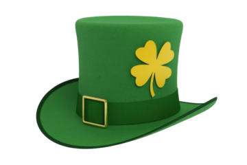St. Patrick's Day green hat with clover