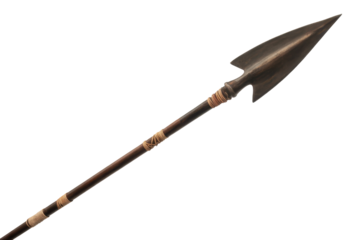 Traditional spear with dark wood shaft