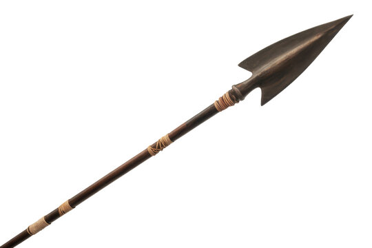 Traditional spear with dark wood shaft
