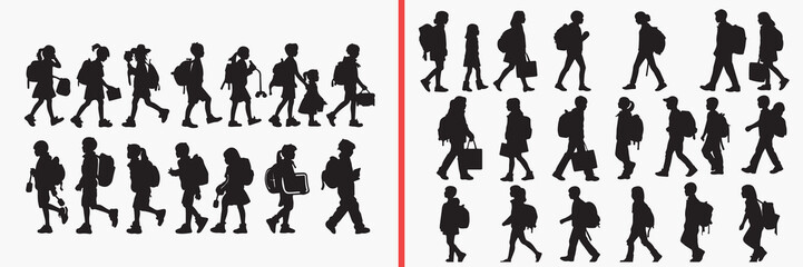 walking people silhouettes vector, daily life human clipart, casual walking svg, lifestyle movement illustration, urban people graphics, black walking silhouettes, city life vector art, human motion d