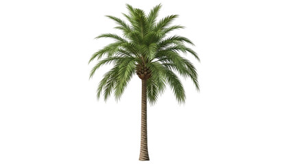 Obraz premium Tall Tropical Palm Tree Isolated on Black Background