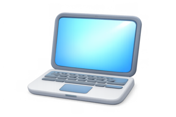 Simple laptop icon design for digital interfaces and applications