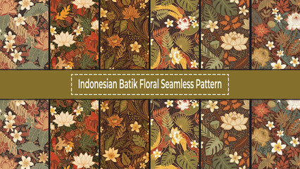 Indonesian Batik Floral Seamless Pattern Collection. © Kotak