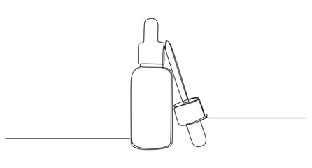 Cosmetic bottles single line vector illustration,4