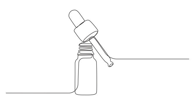 Cosmetic bottles single line vector illustration,4