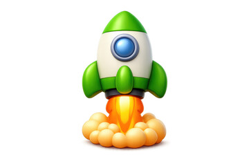 Playful rocket launch with colorful design for children's illustration and educational materials