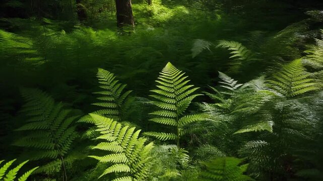 fern green fern that grows in the forest footage