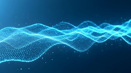 Futuristic Abstract Technology Background with Digital Light Waves