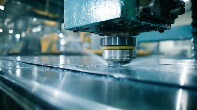 Industrial setting capturing titanium sheet metal shaping focusing on durability and thinness for specialized structural uses.