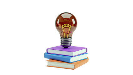 Lightbulb Idea on Stack of Books