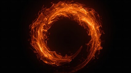 A vibrant ring of fire against a dark background