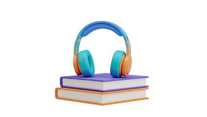 Headphones on Stack of Books