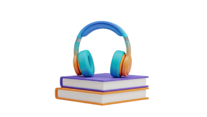 Headphones on Stack of Books