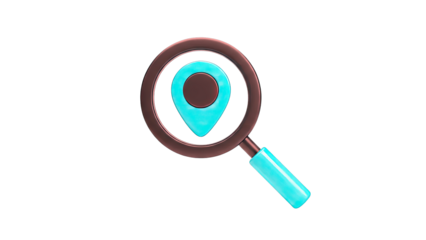 Magnifying Glass Over Location Pin Icon