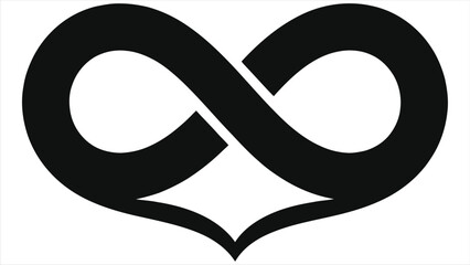 Elegant Infinity Heart Symbol, Valentine&rsquo;s Day Love Logo, Minimalist Romantic Vector Design, Endless Love Icon, Black & White Valentine Graphic, Modern Couples Logo, Digital Love Art, Clean Valentine 
