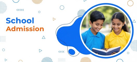 Happy Indian Children Reading for School Admission Process