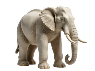 Fototapeta premium A single elephant standing on a plain white surface