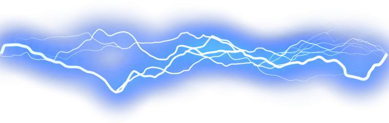 Abstract electric blue lightning threads arc , creating a dynamic neon energy feel. This image conveys speed, technology, and futuristic motion for science PNG