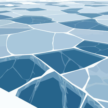 Frozen Ice Surface Close Up.