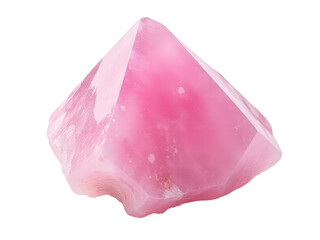 Fototapeta premium A single pink crystal sits on a pure white surface