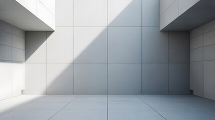 Minimal architectural business background with geometric wall and soft light
