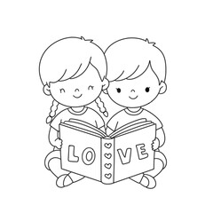 Valentine Line Art Clipart Bundle,  Cute Valentin Stamps PNG JPEG