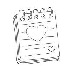 Valentine Line Art Clipart Bundle,  Cute Valentin Stamps PNG JPEG