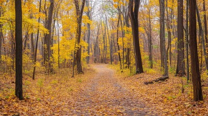Fototapeta premium view in the forest decorated with sunlight