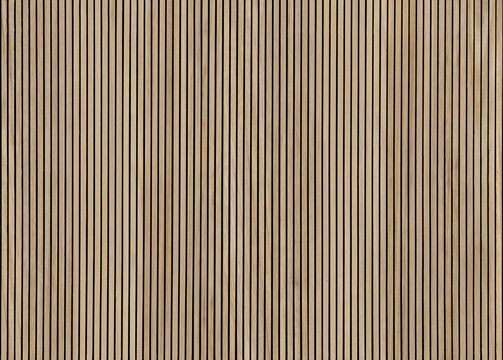 Wood slats, timber battens wall pattern surface texture.