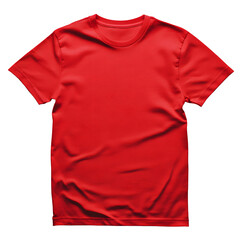 Plain Red T-Shirt Isolated on Transparent Background