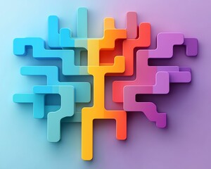 Vividly colored decision tree diagram, clear layout for illustrating options and pathways, dynamic branching design, structured complexity, vibrant and clean 3D style, copy space