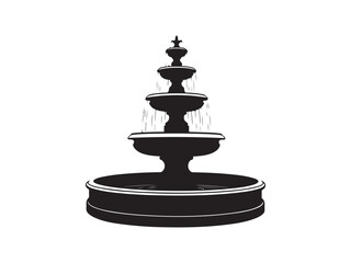 Fototapeta premium Classic ThreeTiered Fountain Design Illustration