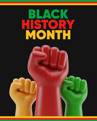 Black History Month Unity and Empowerment with Raised Fists