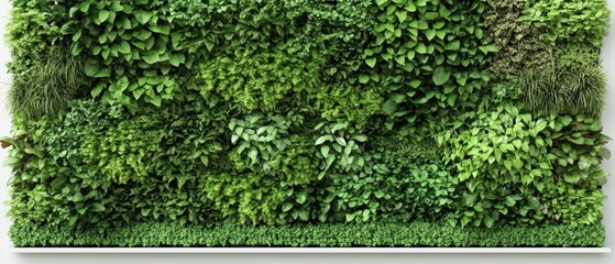 Lush vertical gardens with abundant green foliage create a dense natural wall with varied textures and plant types.