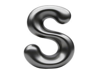 Naklejka premium A single shiny metal letter S on a white background