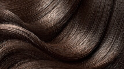 Fototapeta premium Healthy Brown Hair Wave Texture / 健康的な茶髪のウェーブテクスチャ