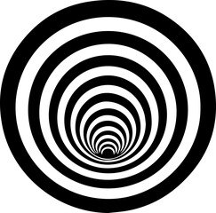 Obraz premium Abstract Black and White Striped Tunnel Optical Illusion