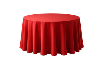 Red Round Table With Cloth