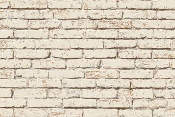 Fototapeta premium Close-up of a weathered, textured wall composed of pale, rectangular bricks