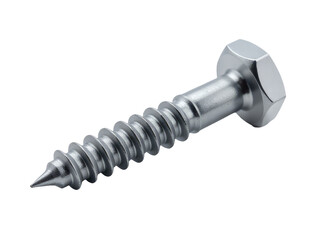 A close-up shot of a single screw on a clean white background, ideal for use in DIY or technical illustrations