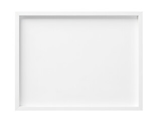 Fototapeta premium A simple white picture frame on a white background, perfect for showcasing your favorite memories