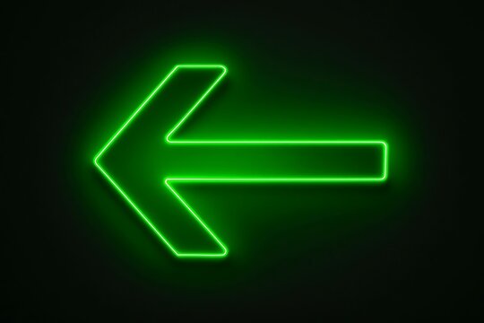 Neon Green Arrow Against Solid Black Background