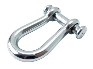 A close-up shot of a metal hook on a clean white background, ideal for use in designs and illustrations where a small hook is needed