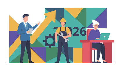 Diverse team achieving 2026 business growth targets and professional development