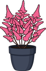 Naklejka premium cultivated vibrance a potted burst of pink flourishing with domestic charm, vector isolated on transparent background