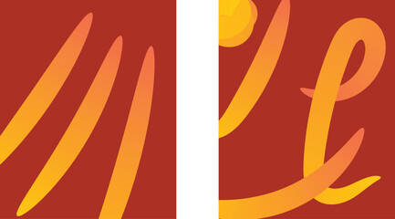 Fototapeta premium Abstract Curved Brush Strokes and Swirl Shapes Graphic Set